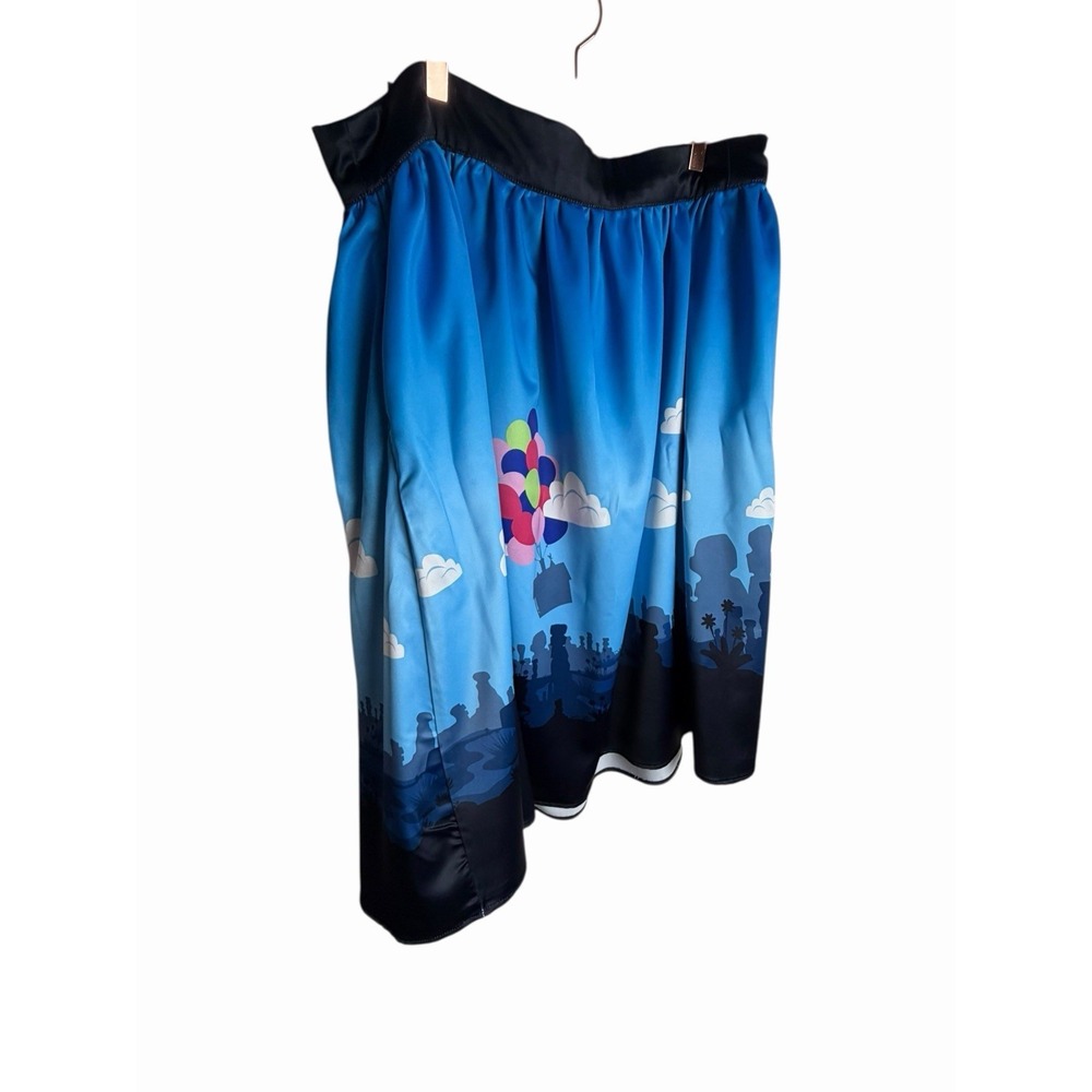 Torrid Disney Pixar Up Balloons Sky Border Print Satin Skirt 16 A-line